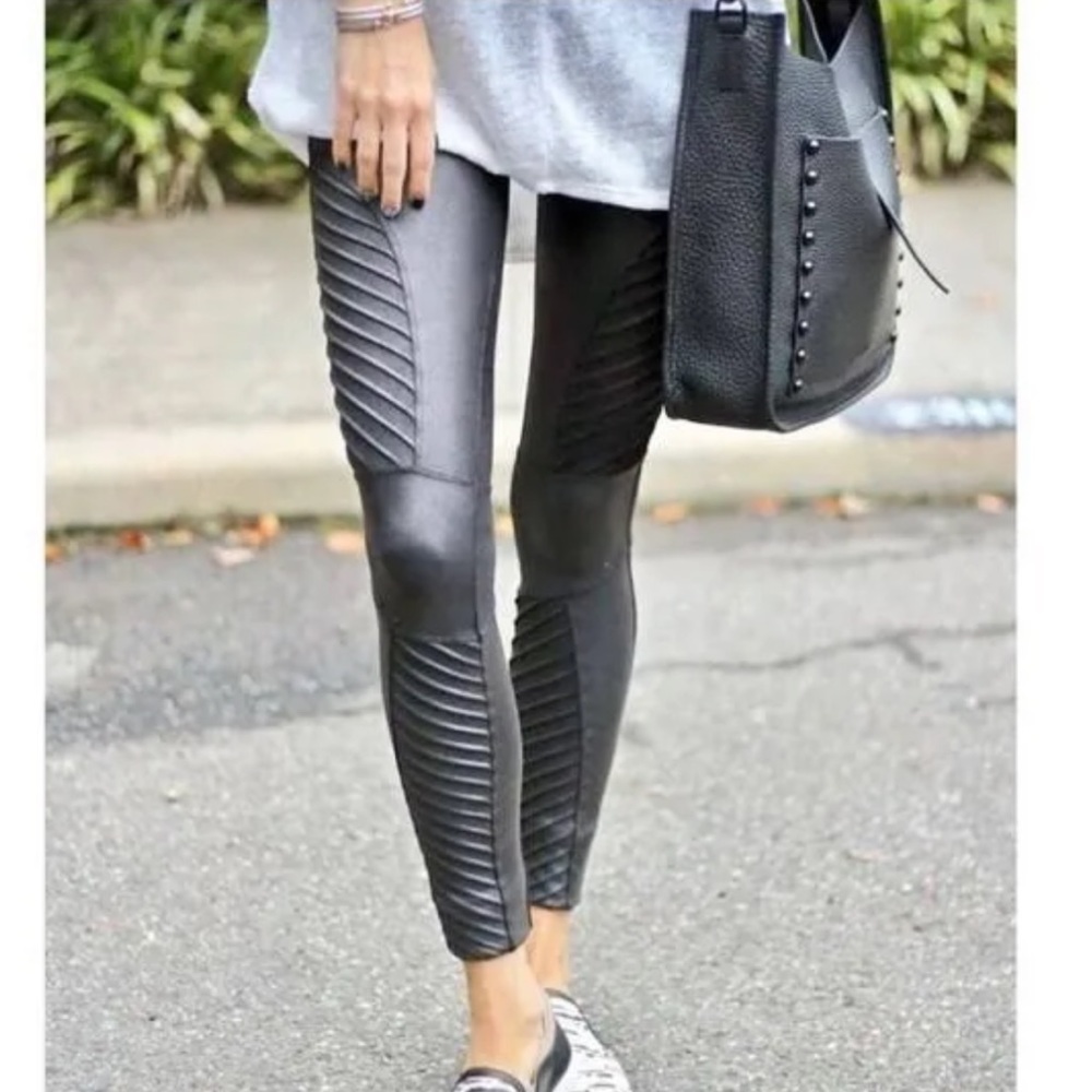 Spanx Faux Leather Moto Leggings